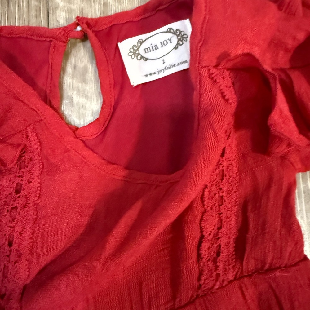 Joyfolie Red Ruffled dress - Picture 2 of 3
